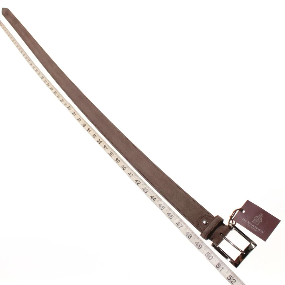 Di Bianco NWT Cut to Size Dress Belt In Solid Brown Suede Leather One Size